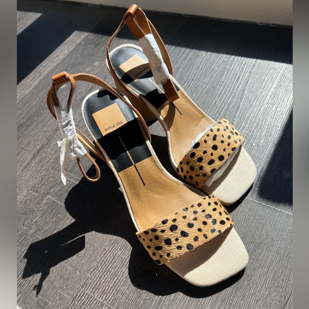 Dolce Vita Hazel Sandal in Animal Print (Calf-hair Heeled Sandals)